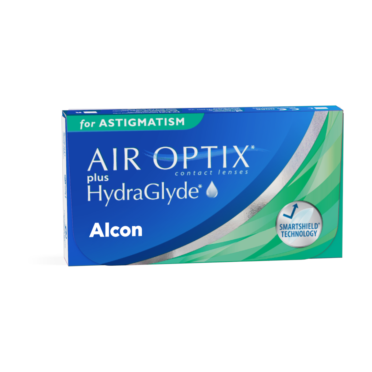 Caja de lentes de contacto Air Optix plus HydraGlyde for Astigmatism de Alcon para fórmula con cilindro
