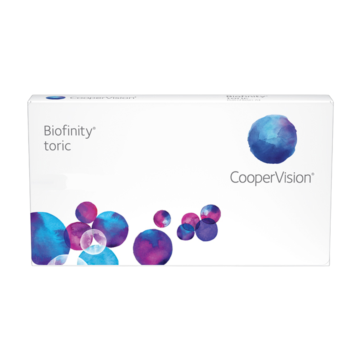 Caja de lentes de contacto Biofinity Toric de CooperVision para fórmula con cilindro, 6 lentes