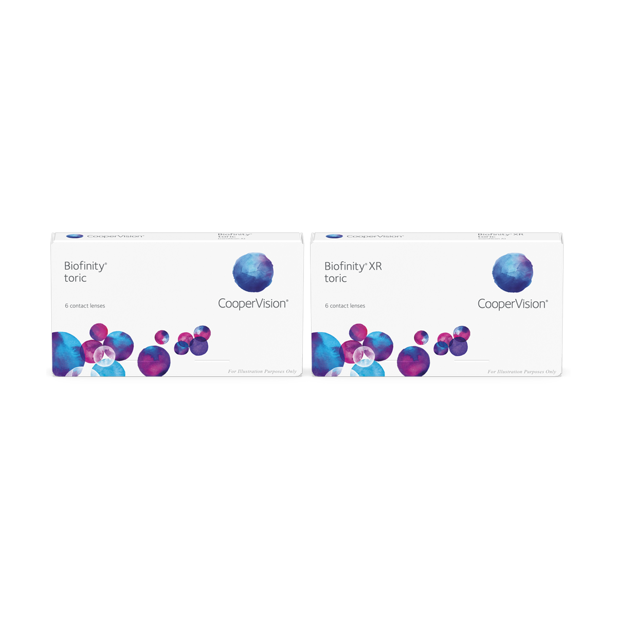Cajas de lentes de contacto Biofinity Toric XR y Biofinity Toric de CooperVision